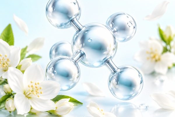 Mô hình phân tử bạc ba chiều giữa những bông hoa nhài